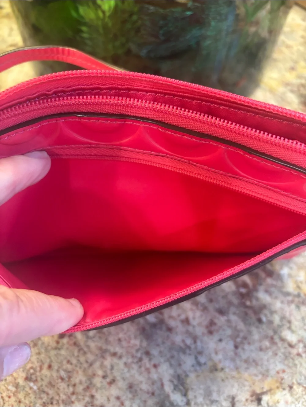 Coach Patent Leather Wristlet - Bright Pink